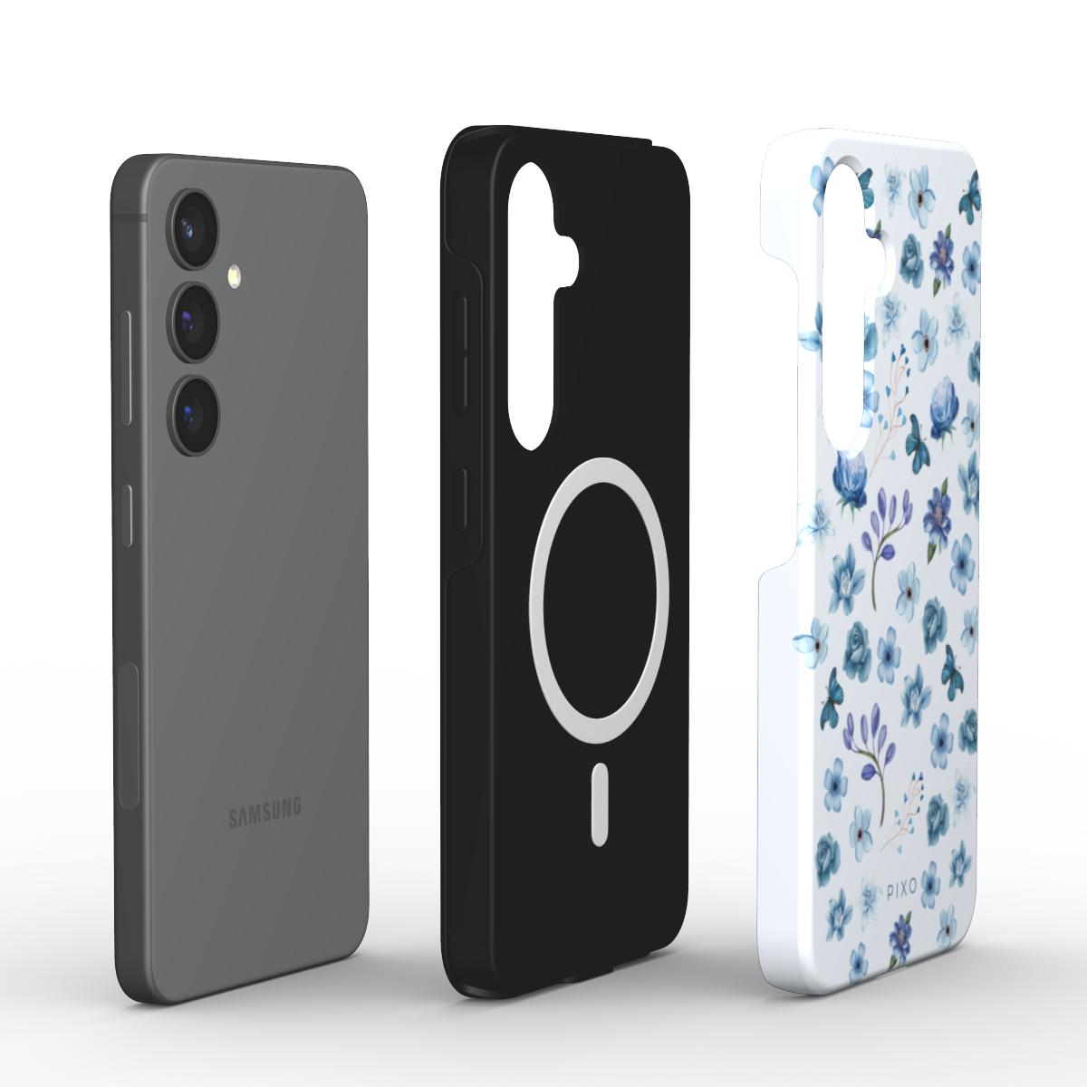 Soft luxury Wild Flowers(Blue)_Magnetic Tough Phone Case