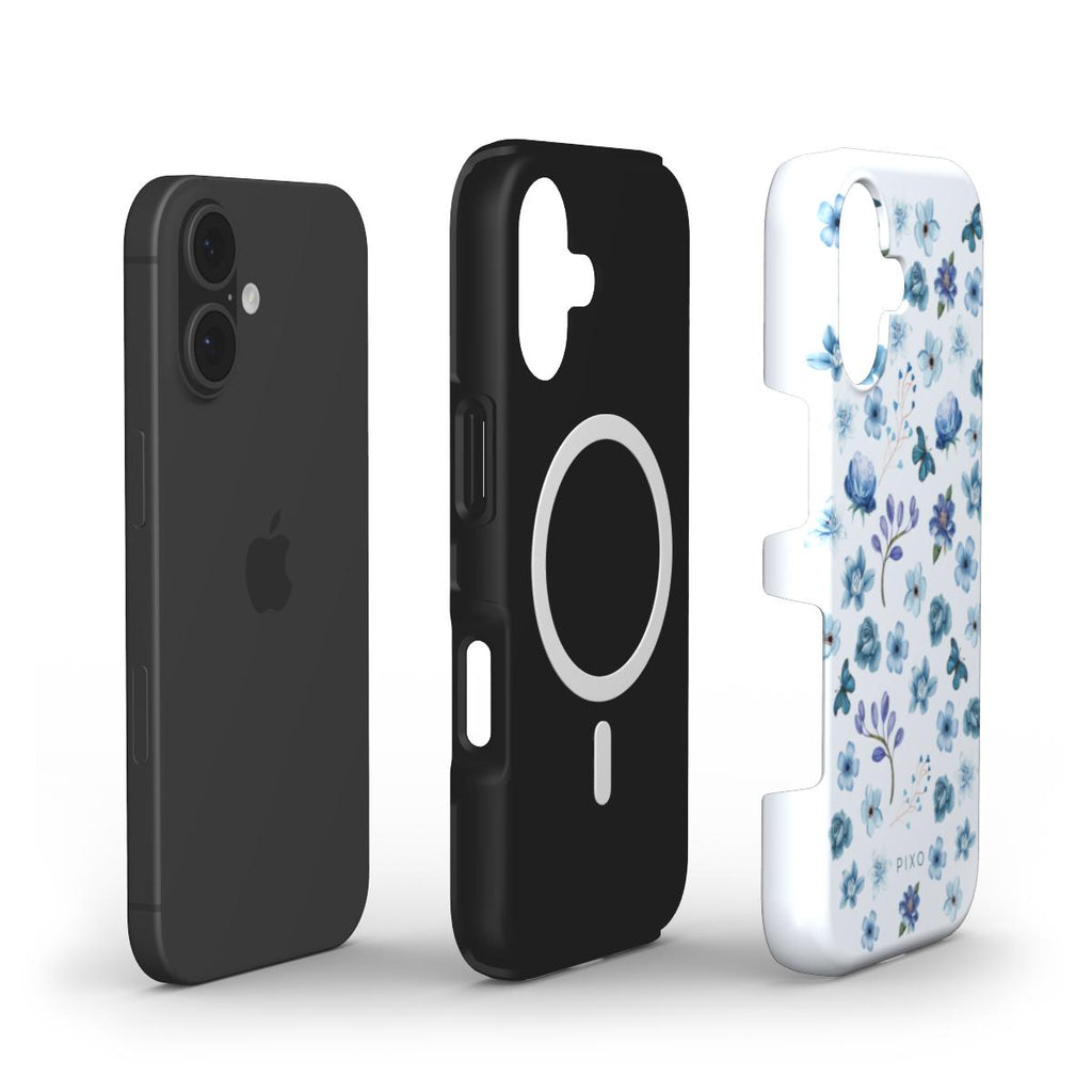 Soft luxury Wild Flowers(Blue)_MagSafe Tough Phone Case