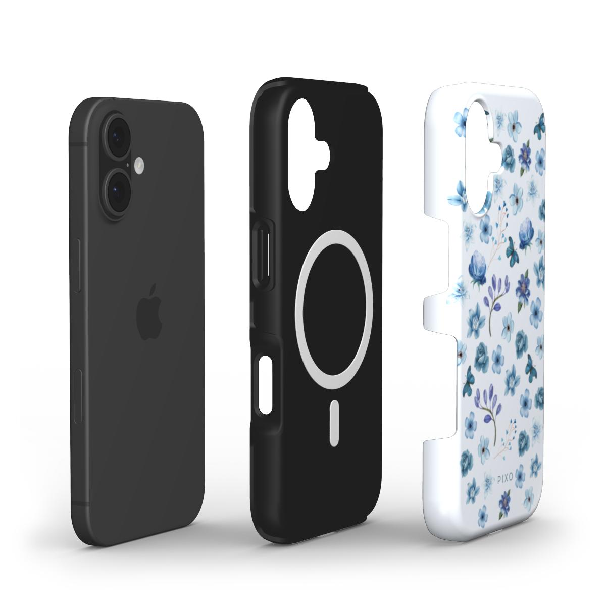 Soft luxury Wild Flowers(Blue)_MagSafe Tough Phone Case