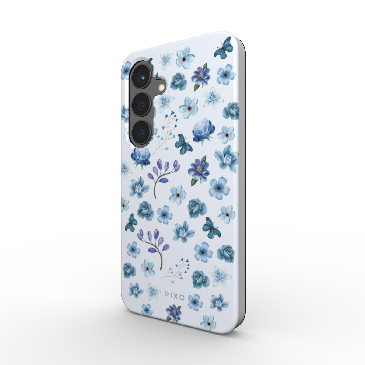 Soft luxury Wild Flowers(Blue)_Magnetic Tough Phone Case